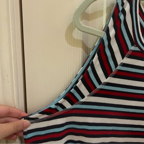 A. Moon Striped Women’s Swimsuit Cover Up Shirt Dress - Picture 3 of 7